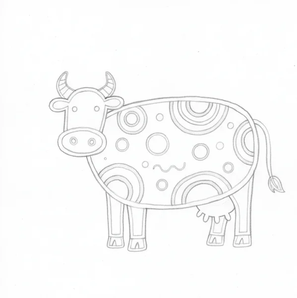 Abstract Cow Drawing