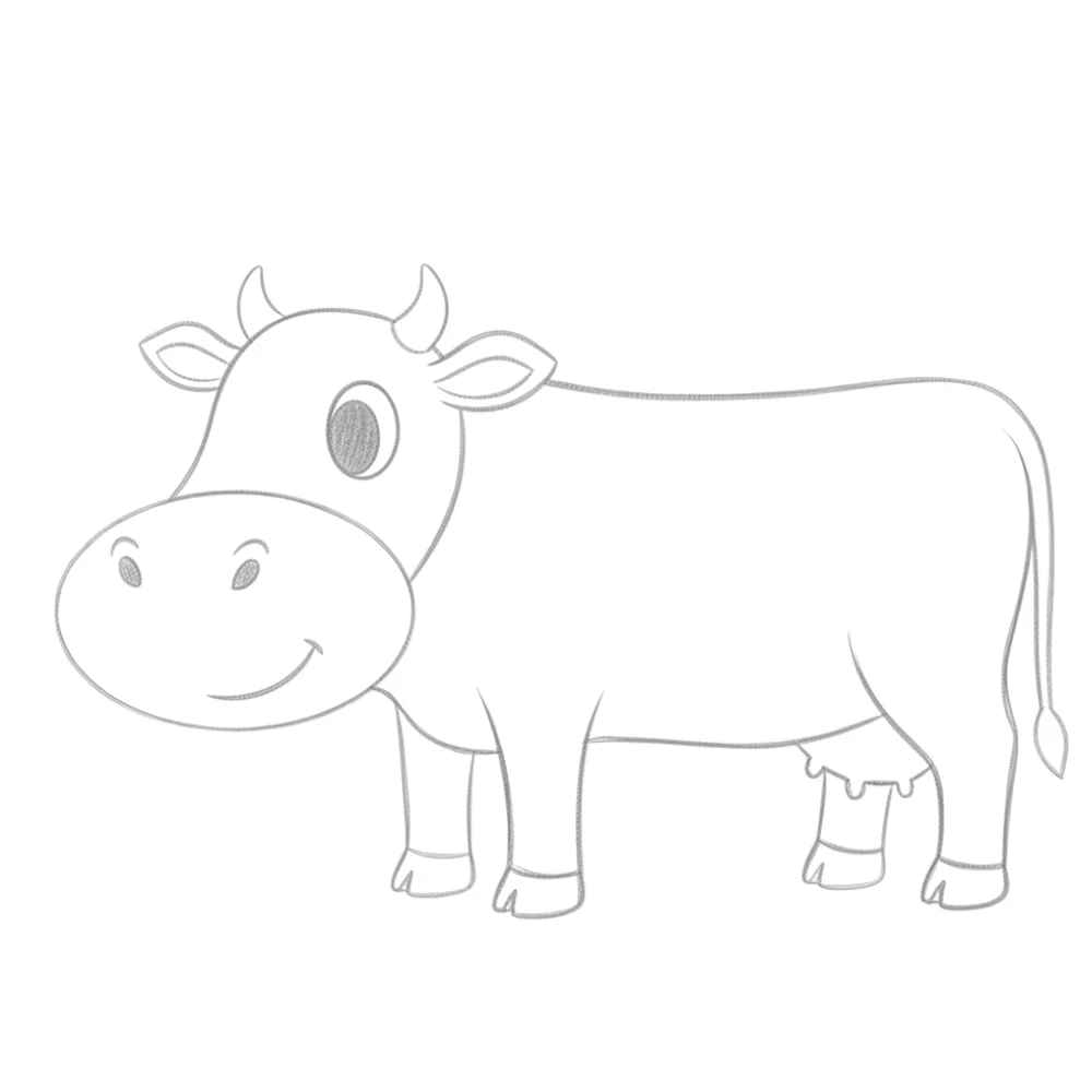 Add head details including eyes, nose, ears