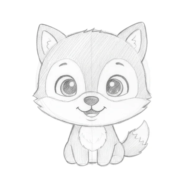 Baby Wolf Drawing