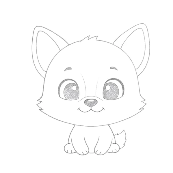 Cartoon Baby Wolf Drawing