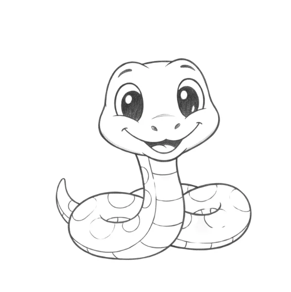 Cartoon Drawing of Snake