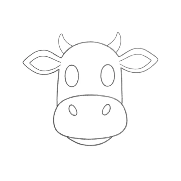 Cow Head Drawing