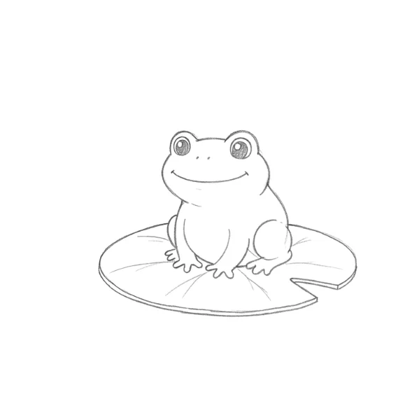 Frog on a Lily Pad Drawing
