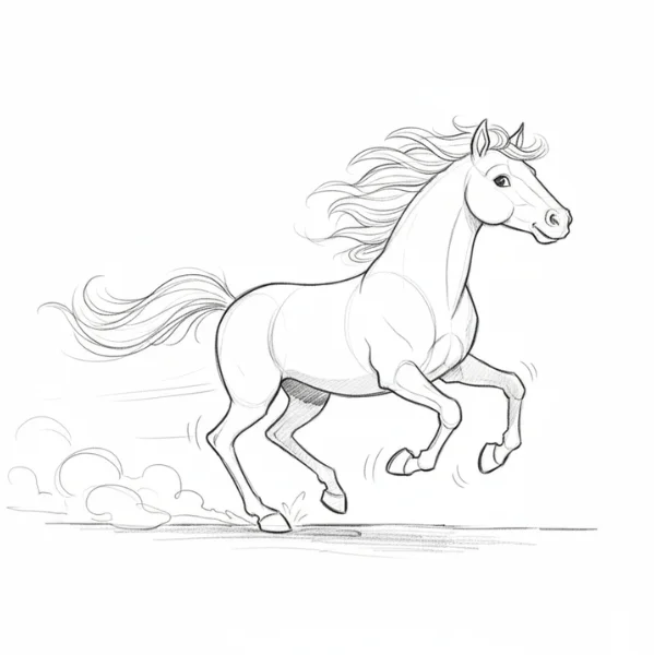 Galloping Horse in Desert
