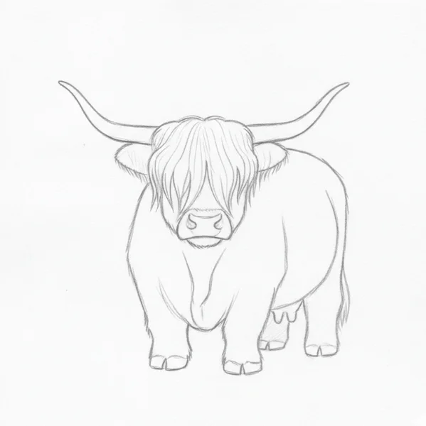 Highland Cow Drawing
