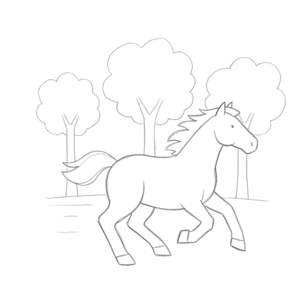 Horse Escaping Through Forest Chase