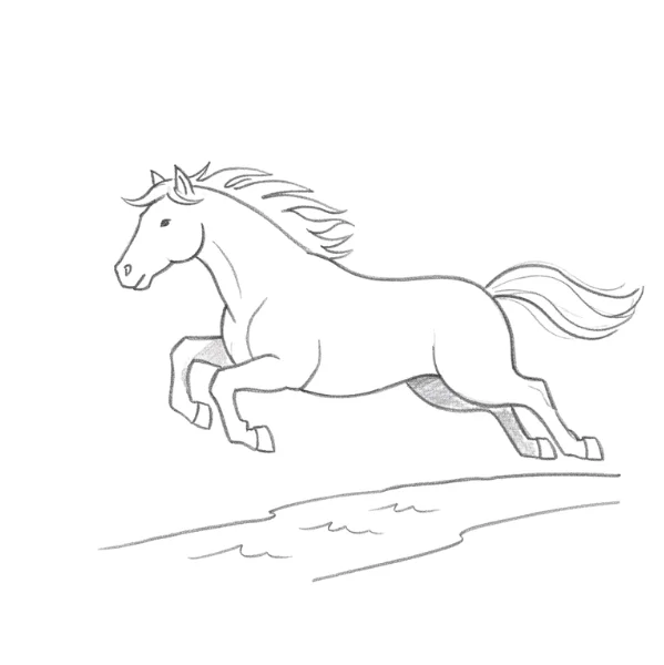Horse Leaping Across a River