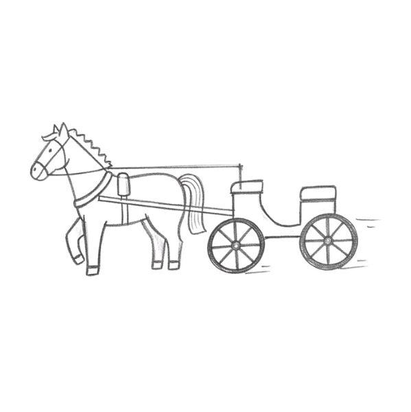 Horse Pulling a Fast Carriage