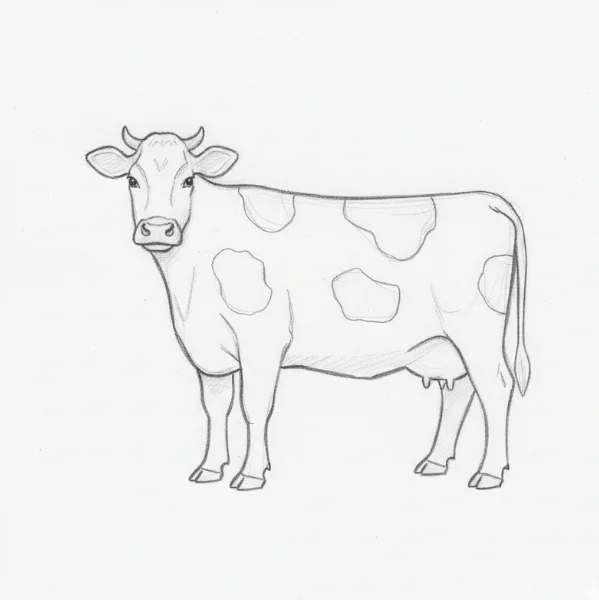 Jersey Dairy Cow Drawing