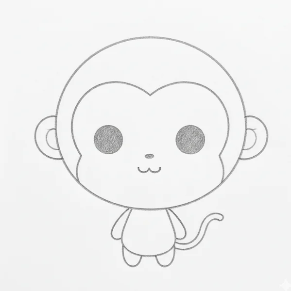 Kawaii Monkey Drawing