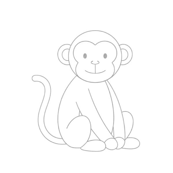 Line Art Monkey Drawing