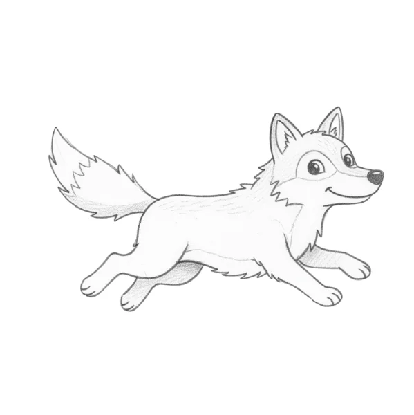 Running Wolf Drawing