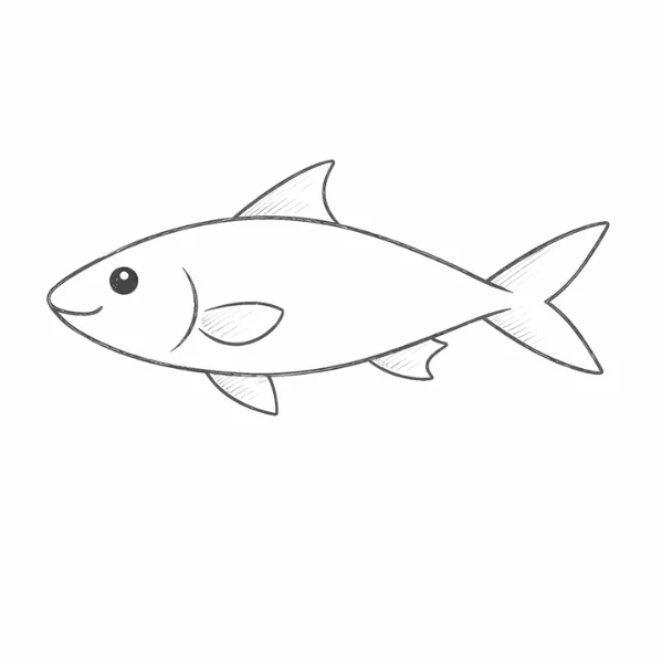 Simple Fish Outline Drawing