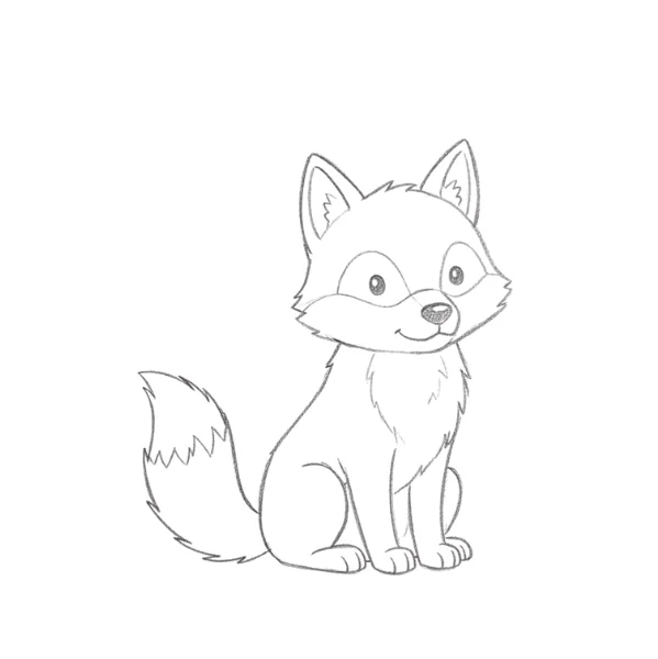 Sitting Wolf Drawing