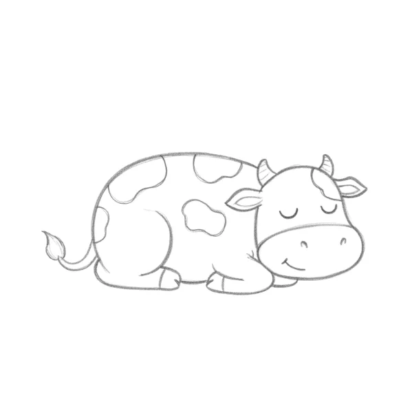 Sleeping Cow Drawing