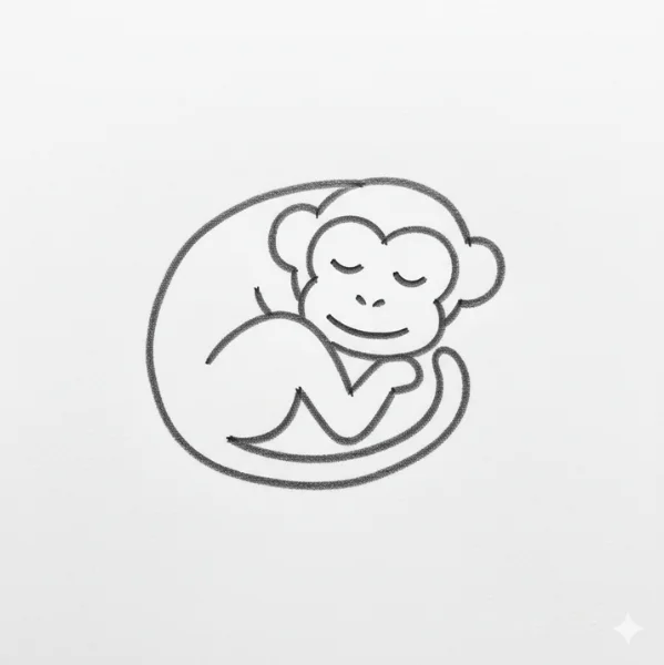Sleeping Monkey Drawing
