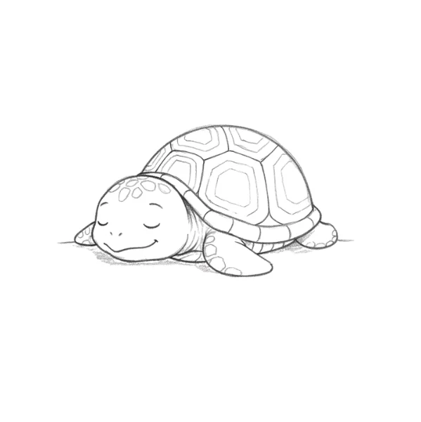 Sleeping Turtle Drawing