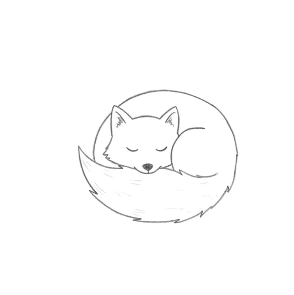 Sleeping Wolf Drawing