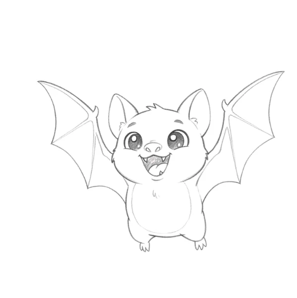 Smiling Bat Drawing