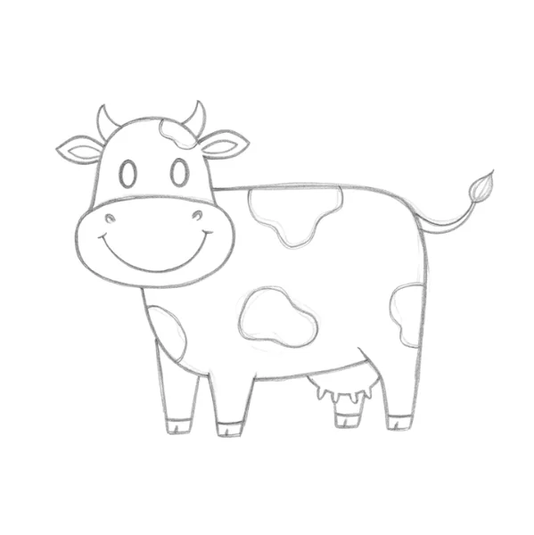Smiling Cow Drawing