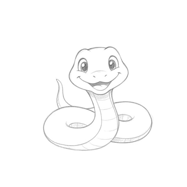 Smiling Snake Drawing
