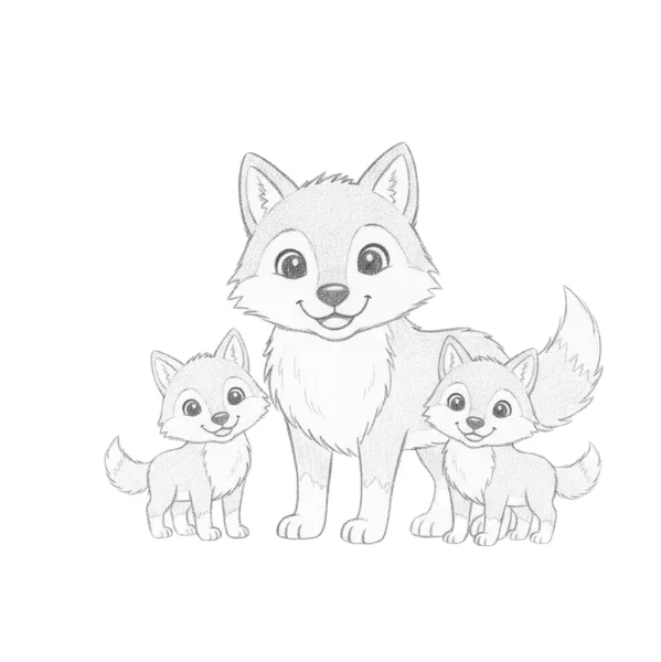 Wolf Family Drawing