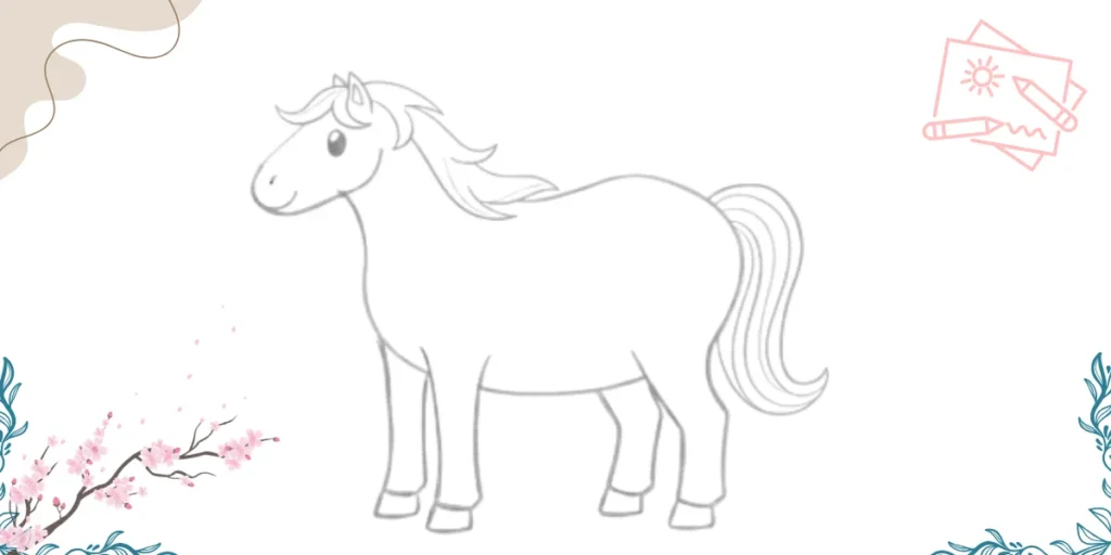 how to draw a horse