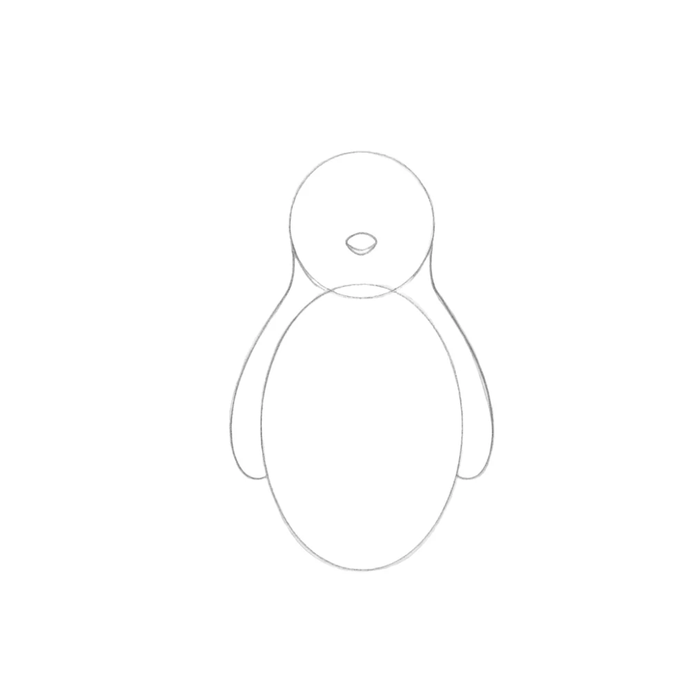 Add the beak and flippers