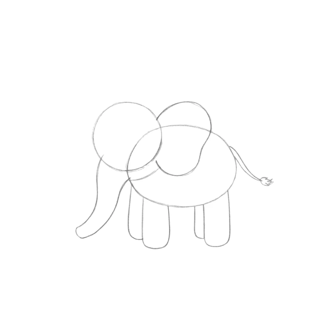 Add the legs and tail