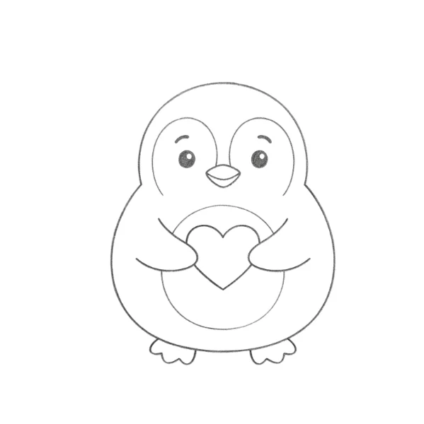 Adorable Penguin Drawing