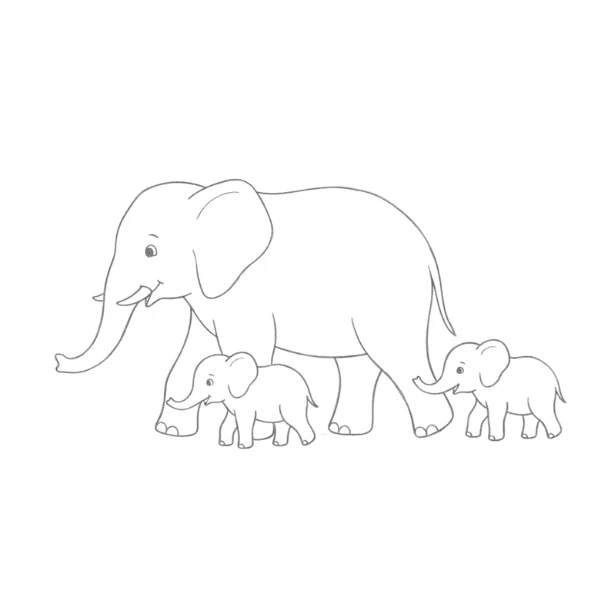 Elephant Family Drawing