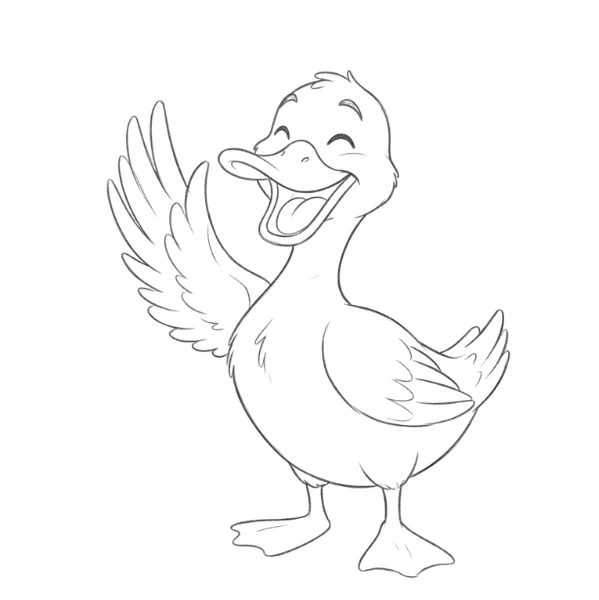 Happy Duck Drawing