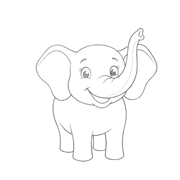 Happy Elephant Drawing