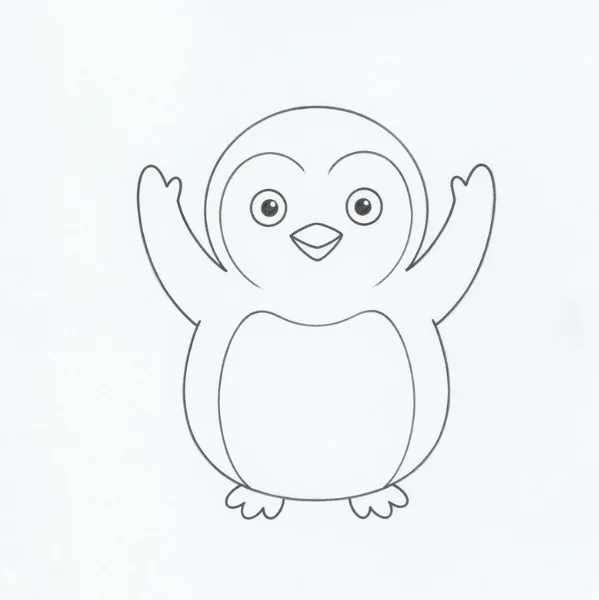 Happy Penguin Drawing