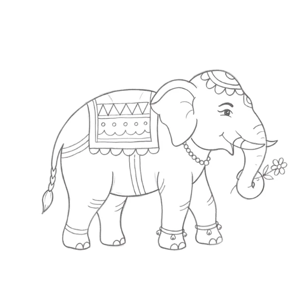 Simple Rajasthani Elephant Drawing