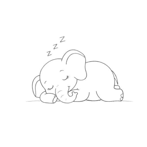 Sleeping Elephant Drawing