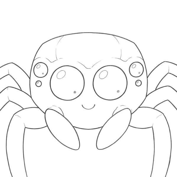 Spider Face Drawing