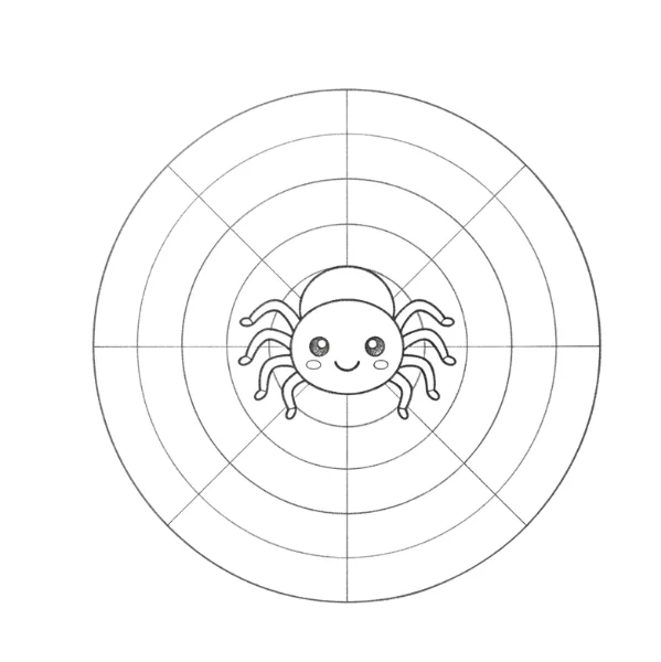 Spider on a Web Drawing