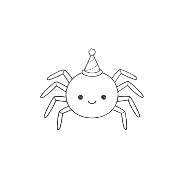 Spider with a Hat Drawing
